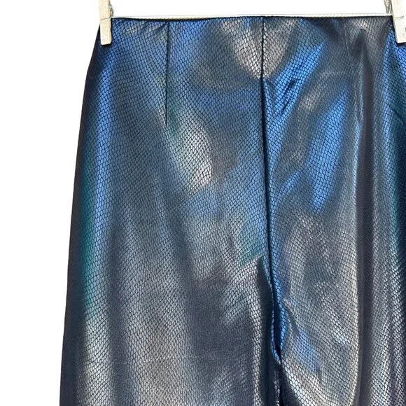 Zara Black Faux Snake Skin Vegan Leather Skinny Pants Size M - Picture 11 of 11